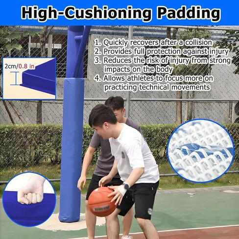 Safety Foam Padding for Round Poles, Self-Adhesive Crash Cushion Wrap, 2cm Thick Column Protector for Indoor/Outdoor Use (Black, H-1.67m/5.5', Dia 25cm/10) in Saudi Arabia