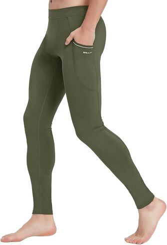 Willit Men's Active Yoga Leggings Pants Running Dance Tights with Pockets Cycling Workout Pants Quick Dry in Kuwait