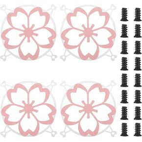 Lounsweer 4 Pcs 120mm Pink Cherry Blossom Guard Fan Grill Metal PC Fan Grill Cover with Screws Cute Computer Accessories Coquettish PC Decor for Office Game Room for Girls Women in Kuwait