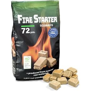 Fire Starter Squares (72 Pack) - Fire Starters for Fireplace, Grill, BBQ, Camping, Wood Stove and Bonfire Accessories - Odorless & Water Resistant in Kuwait