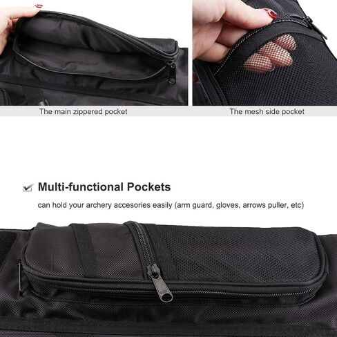 KRATARC 3-Tubes Hip Quiver Waist Hanged Arrow Archery Carry Bag with Pockets Adjustable Belt in Saudi Arabia