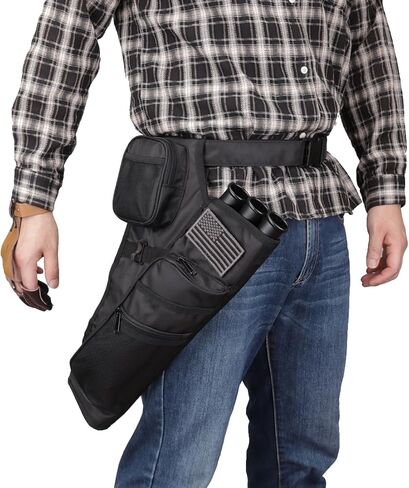KRATARC 3-Tubes Hip Quiver Waist Hanged Arrow Archery Carry Bag with Pockets Adjustable Belt in Saudi Arabia