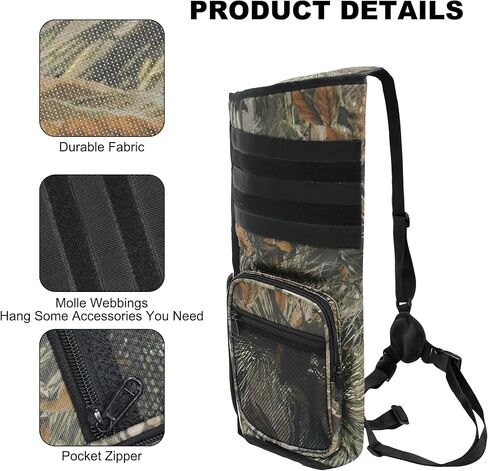 حامل جعبة سهم خلفي خفيف الوزن للرماية حقيبة رماية على الكتف قابلة للتعديل مع نظام مولي وجيب أمامي من أجل ممارسة الصيد على الهدف in Kuwait