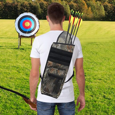 حامل جعبة سهم خلفي خفيف الوزن للرماية حقيبة رماية على الكتف قابلة للتعديل مع نظام مولي وجيب أمامي من أجل ممارسة الصيد على الهدف in Kuwait