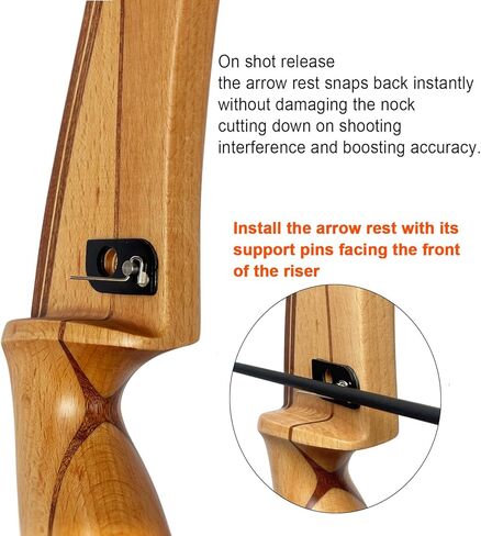 4Pcs Archery Recurve Bow Arrow Rest Adhesive Magnetic Arrow Rest Stick on Back Arrow Rest for Recurve Bow Hunting Shooting Targeting Right and Left Hand in Kuwait