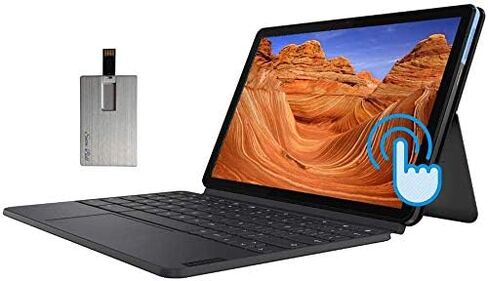 Lenovo Ideapad Duet 3i 10.3" FHD Touchscreen Laptop, Intel Celeron N4020, 4GB RAM, 64GB eMMC Storage, 5MP Webcam, Graphite Gray, Windows 11, 32GB Snowbell USB Card in Saudi Arabia