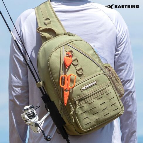 KastKing Karryall Sling Tackle Bag–Fishing Sling Pack,Fishing Backpack With Rod Holder,MOLLE System,Soft Bait & Gear Storage in Saudi Arabia