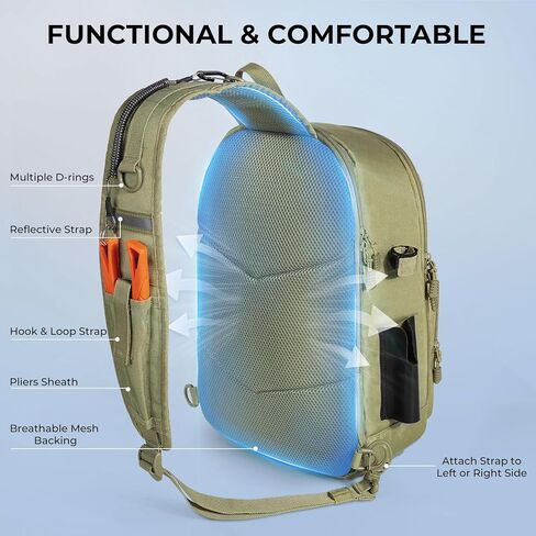 KastKing Karryall Sling Tackle Bag–Fishing Sling Pack,Fishing Backpack With Rod Holder,MOLLE System,Soft Bait & Gear Storage in Saudi Arabia