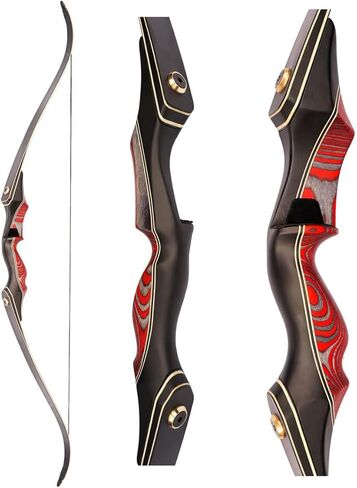 PMZ Recurve Bow and Arrow Set, Newset Professional Aldults Archery Hunting Bow Kit, 60'' Wooden Takedown Bow, for Youth Beginners to Advanced Outdoor Practice & Hunting, Right Hand, 20-60 lbs in Saudi Arabia