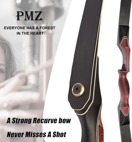 PMZ Recurve Bow and Arrow Set, Newset Professional Aldults Archery Hunting Bow Kit, 60'' Wooden Takedown Bow, for Youth Beginners to Advanced Outdoor Practice & Hunting, Right Hand, 20-60 lbs in Saudi Arabia