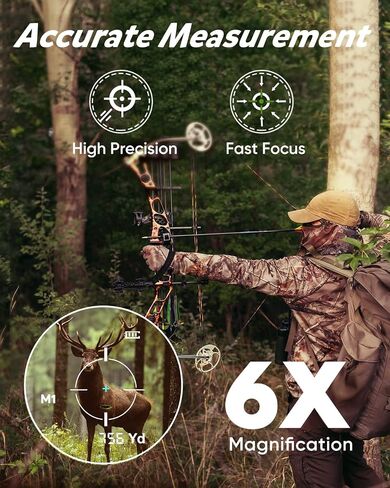 WOSPORTS Hunting Rangefinder، 800/1200 Yards Laser Range Finder مع وضع صيد القوس (الزاوية، الارتفاع، المسافة الأفقية)، اهتزاز قفل الهدف، المسح الضوئي، حقيبة حمل متضمنة in Kuwait