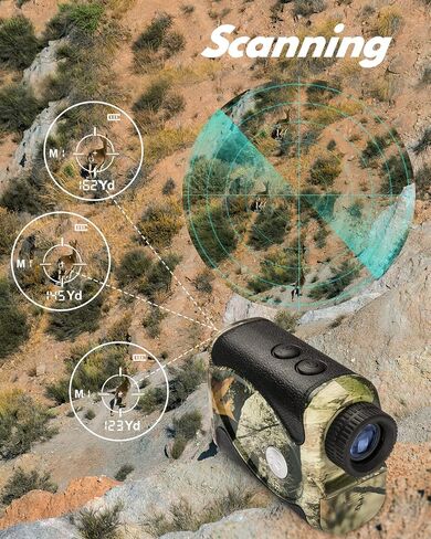 WOSPORTS Hunting Rangefinder، 800/1200 Yards Laser Range Finder مع وضع صيد القوس (الزاوية، الارتفاع، المسافة الأفقية)، اهتزاز قفل الهدف، المسح الضوئي، حقيبة حمل متضمنة in Kuwait