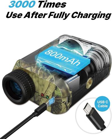 WOSPORTS Hunting Rangefinder، 800/1200 Yards Laser Range Finder مع وضع صيد القوس (الزاوية، الارتفاع، المسافة الأفقية)، اهتزاز قفل الهدف، المسح الضوئي، حقيبة حمل متضمنة in Saudi Arabia