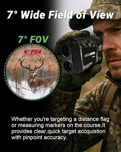 مكتشف المدى للصيد - محدد مدى الجولف بطول 1200 ياردة مع مفتاح منحدر، قفل العلم، وضع السرعة، مكتشف نطاق الصيد المقاوم للماء والقابل لإعادة الشحن، مثالي للرماية والجولف وصياد القوس in Kuwait