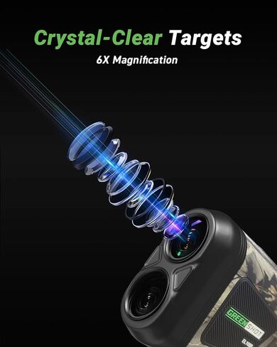 مكتشف المدى للصيد - محدد مدى الجولف بطول 1200 ياردة مع مفتاح منحدر، قفل العلم، وضع السرعة، مكتشف نطاق الصيد المقاوم للماء والقابل لإعادة الشحن، مثالي للرماية والجولف وصياد القوس in Kuwait