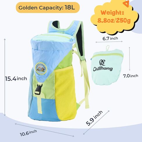 Packable Backpack, Lightweight Hiking Daypack for Men & Women, 18L Foldable Water-Resistant Small Backpack with Color Block Design for Outdoor Trekking Camping Travel in Saudi Arabia