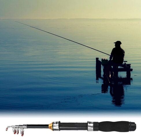 Ultrashort Fishing Rod, Telescopic Spincast Rod, Ice Fishing Pole, Travel Pocket Rod for Ice Fly Fishing Sea Saltwater Freshwater(1.9M) in Saudi Arabia