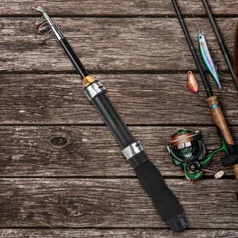 Ultrashort Fishing Rod, Telescopic Spincast Rod, Ice Fishing Pole, Travel Pocket Rod for Ice Fly Fishing Sea Saltwater Freshwater(1.9M) in Saudi Arabia