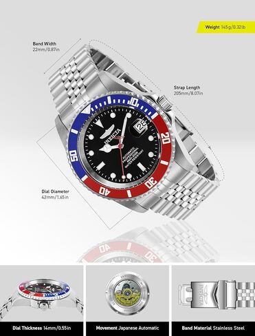 Invicta Men's Pro Diver Automatic Watch with Stainless Steel Band, Silver (Model: 29176) in Saudi Arabia