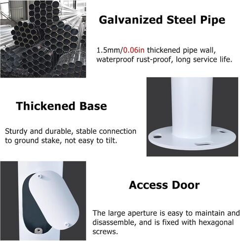 2 3 Sections Security Camera Pole, 6.6 8.2 9.8 11.5 13.1 14.8 16.4 19.7 FT Segmented Surveillance Stand with Lightning Rod, Security Camera Pole(B,H-8 1/5 ft (2.5 m)-2 Sections) in Saudi Arabia