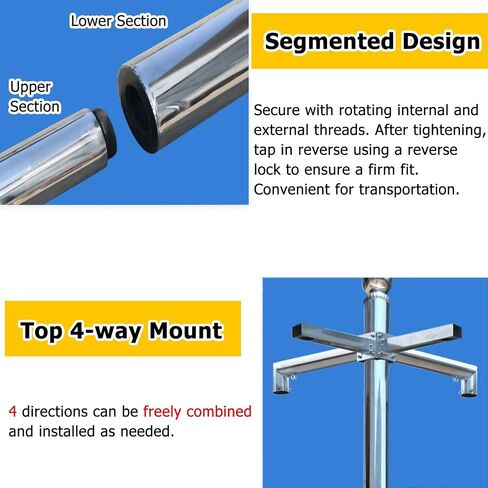 19.7ft Security Camera Pole - Universal Outdoor Surveillance Stand, Commercial Grade, Ideal for Residential & Farm Use (4.5m/14.8ft, 3 Sections) in Saudi Arabia