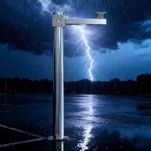 Garage Security Camera Pole 201 Stainless Steel, 3.3 4.9ft All-Weather Surveillance Post Stand for Gun Cameras, Tube Dia 3in, Universal CCTV Pole(3 3/10 ft(100cm)) in Saudi Arabia