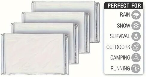 Emergency Mylar Thermal Blankets,Space Blanket Survival kit Camping Blanket, Perfect for Outdoors, Hiking, Survival, Bug Out Bag,Marathons or First Aid-55 X 82 in Saudi Arabia