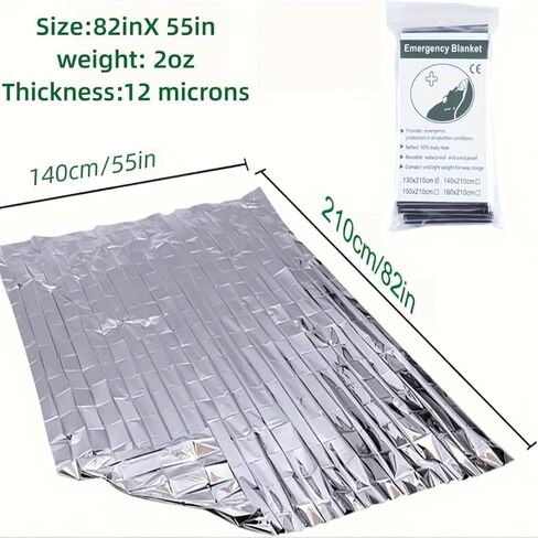Emergency Mylar Thermal Blankets,Space Blanket Survival kit Camping Blanket, Perfect for Outdoors, Hiking, Survival, Bug Out Bag,Marathons or First Aid-55 X 82 in Saudi Arabia