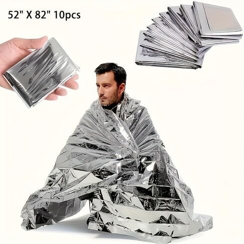 Emergency Mylar Thermal Blankets,Space Blanket Survival kit Camping Blanket, Perfect for Outdoors, Hiking, Survival, Bug Out Bag,Marathons or First Aid-55 X 82 in Saudi Arabia