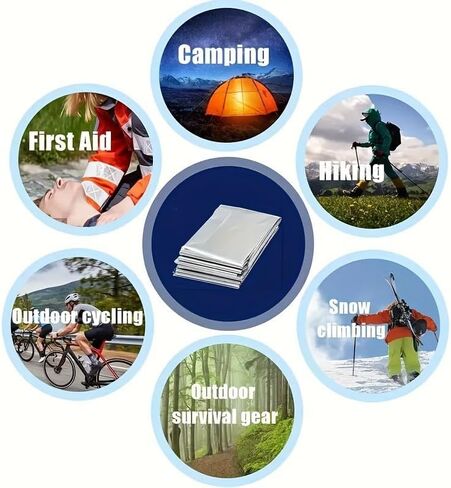 Emergency Mylar Thermal Blankets,Space Blanket Survival kit Camping Blanket, Perfect for Outdoors, Hiking, Survival, Bug Out Bag,Marathons or First Aid-55 X 82 in Saudi Arabia