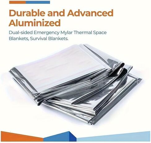 Emergency Mylar Thermal Blankets,Space Blanket Survival kit Camping Blanket, Perfect for Outdoors, Hiking, Survival, Bug Out Bag,Marathons or First Aid-55 X 82 in Saudi Arabia