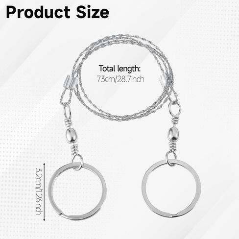 Stainless Steel Wire Saw, 28.7 Inch Livestocks Horn Maintenance Wire Saw, Heavy Duty Emergency Steel Wire-Saws, Camping Wire-Saws, Pocket String, Travel Chainsaw, Cutting Tool for Farm, Wood, Camping in Saudi Arabia