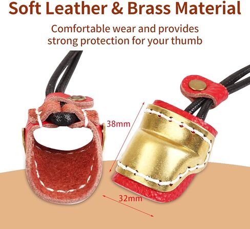 SOPOGER حلقة الإبهام للرماية المصنوعة يدويًا من الجلد النحاسي وواقي الأصابع قابل للتعديل التقليدي وواقي الإصبع المنغولي لقوس الحصان القوس الطويل القوس المنحني in Kuwait