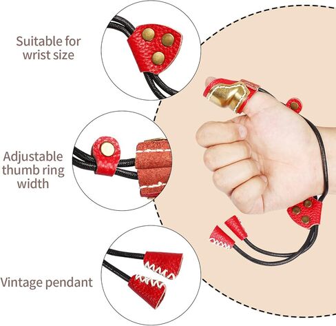 SOPOGER حلقة الإبهام للرماية المصنوعة يدويًا من الجلد النحاسي وواقي الأصابع قابل للتعديل التقليدي وواقي الإصبع المنغولي لقوس الحصان القوس الطويل القوس المنحني in Kuwait