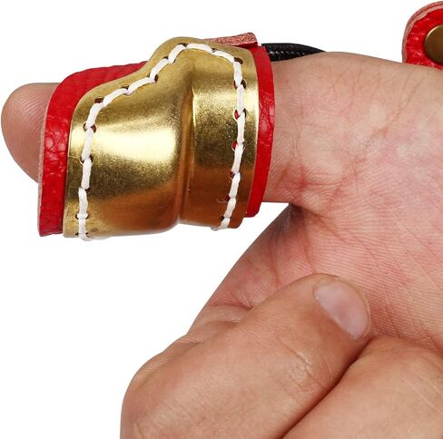 SOPOGER حلقة الإبهام للرماية المصنوعة يدويًا من الجلد النحاسي وواقي الأصابع قابل للتعديل التقليدي وواقي الإصبع المنغولي لقوس الحصان القوس الطويل القوس المنحني in Kuwait