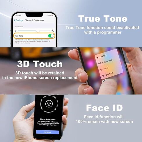 استبدال شاشة MP+ لهاتف iPhone 14 Pro Max، [معرف الوجه] مجموعة رقمية لشاشة تعمل باللمس ثلاثية الأبعاد مع شريط لاصق مقاوم للماء ومجموعة أدوات إصلاح in Kuwait