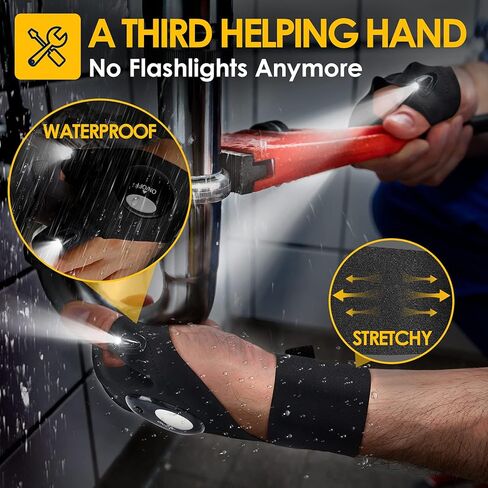 قفازات مصباح يدوي LED من PARIGO، حشوات تخزين مبتكرة للرجال، هدايا عيد الميلاد للمراهقين والأولاد والأب والزوج والجد له الرجال الذين لديهم كل شيء، أدوات رائعة لإصلاح السيارات، وصيد الأسماك، والتخييم in Kuwait