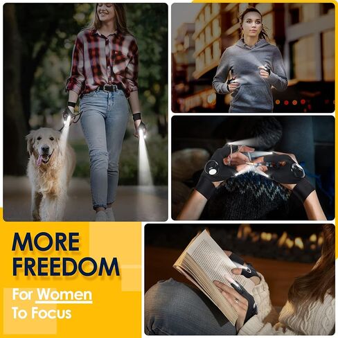 قفازات مصباح يدوي LED من PARIGO، حشوات تخزين مبتكرة للرجال، هدايا عيد الميلاد للمراهقين والأولاد والأب والزوج والجد له الرجال الذين لديهم كل شيء، أدوات رائعة لإصلاح السيارات، وصيد الأسماك، والتخييم in Kuwait