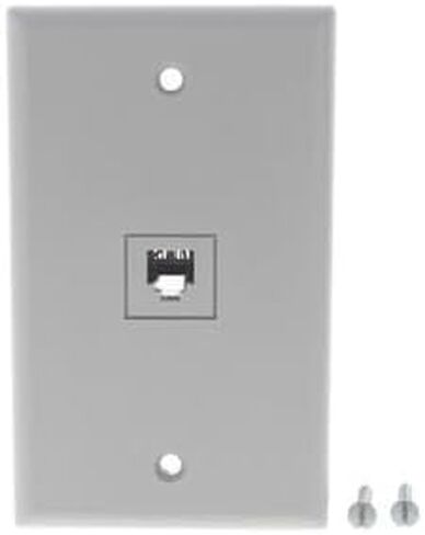 #US Gray 2-Conductor Modular Fh Mount Telephone Jack in Saudi Arabia