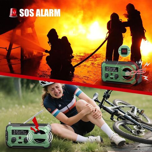 Hand Crank Emergency Radio, 10000mAh Weather Radio with AM/FM/NOAA, Solar Prower, SOS Alarm, Phone Charging, LED Flashlight, Portable Survival Gear for Outdoor & Home Emergencies Kits, Grey in Saudi Arabia