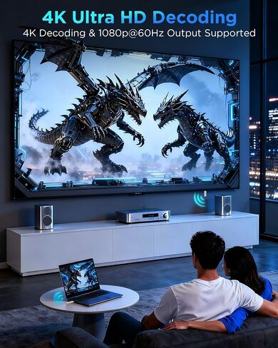 Wireless HDMI Transmitter and Receiver, 4K Decode & 1080P@60Hz Ultra HD Output, 260Ft/80M Portable Extender, 5G+2.4G Plug & Play for Video and Audio to Monitor from Laptop/PC/TV Box/Projector/Camera in Saudi Arabia
