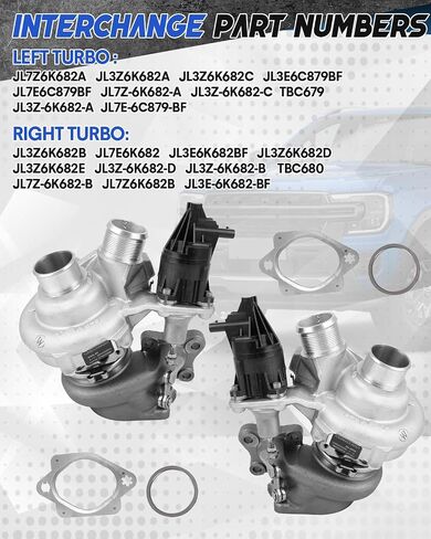 179204 179205 طقم الشاحن التوربيني Turbo مع مشغل وحشية Wastegate ، لـ Ford F-150 2011-2012 ، 3.5L EcoBoost استبدل# CL3Z-6K682-C ، CL3Z-6K683-D in Saudi Arabia