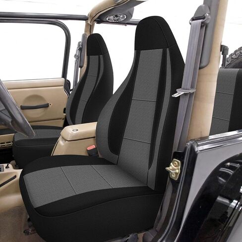 Seat Covers Compatible with Jeep Wrangler TJ 1997-2002 Full Set, Air-Mesh Breathable Automotive Cover Cushion Accessories (All Black) in Saudi Arabia