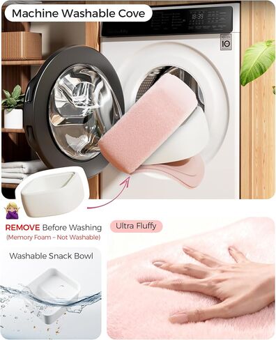 LULULOOK Ultra Fluffy Kindle Pillow Stand for Reading, Lap Tablet Pillow Stand with Snack Bowl & Flodable Arm Compatible with iPad, Phone and 4.7-14.6" Tablet for Book Reading in Bed in Saudi Arabia