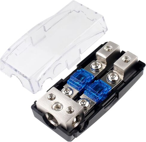 ZOOKOTO 2 طريقة كتلة توزيع AFS من سبائك الزنك مع مصهر ANL صغير 60A لحامل مصهر صوت السيارة 60AMP (1X0GA+2X4GA in، 2X4/8GA Out) in Saudi Arabia