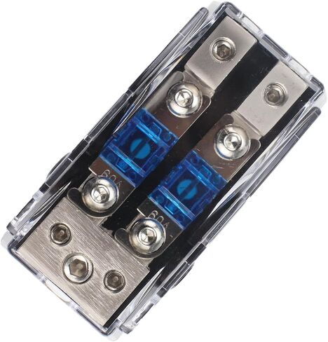ZOOKOTO 2 طريقة كتلة توزيع AFS من سبائك الزنك مع مصهر ANL صغير 60A لحامل مصهر صوت السيارة 60AMP (1X0GA+2X4GA in، 2X4/8GA Out) in Saudi Arabia