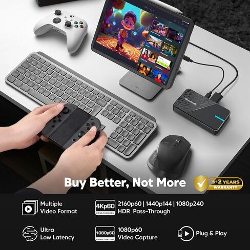 AVerMedia Capture Card for Streaming, 4K60 HDR Passthrough​, 1080p60 Video Recording, Ultra-Low Latency Game Streaming for Switch 2, Xbox, PS5, PC on Twitch, OBS, Win11, Mac - StreamLine MINI+ GC311G2 in Saudi Arabia
