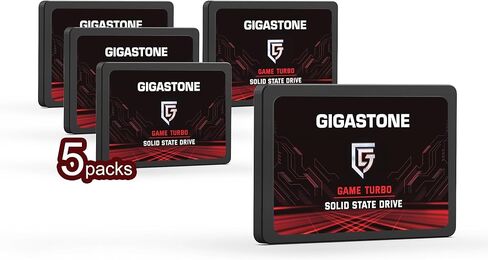 Gigastone Game Turbo 5-Pack 256GB SSD SATA III 6Gb/s. 3D NAND 2.5" Internal Solid State Drive, Read up to 520MB/s. Compatible with PC, Desktop and Laptop, 2.5 inch 7mm (0.28") in Saudi Arabia