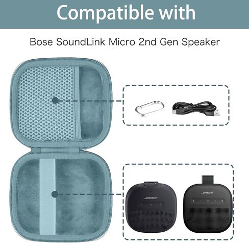 for Bose New SoundLink Micro 2nd Gen Portable Bluetooth Speaker Hard Protective Case, Portable Travel Case with Carabiner (Orange) - co2CREA in Saudi Arabia
