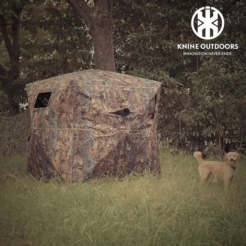 KNINE OUTDOORS Hunting Blind, 2-3 Person Pop Up Ground Blinds for Deer Hunting 270 Degree, Portable Resilient Hunting Tent for Deer & Turkey in Saudi Arabia